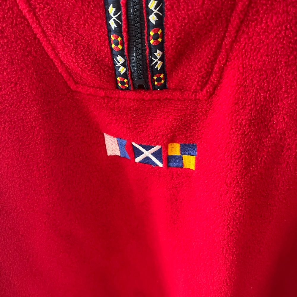 Womens Solid Red Fleece Jacket. Medium. Nautical … - image 6